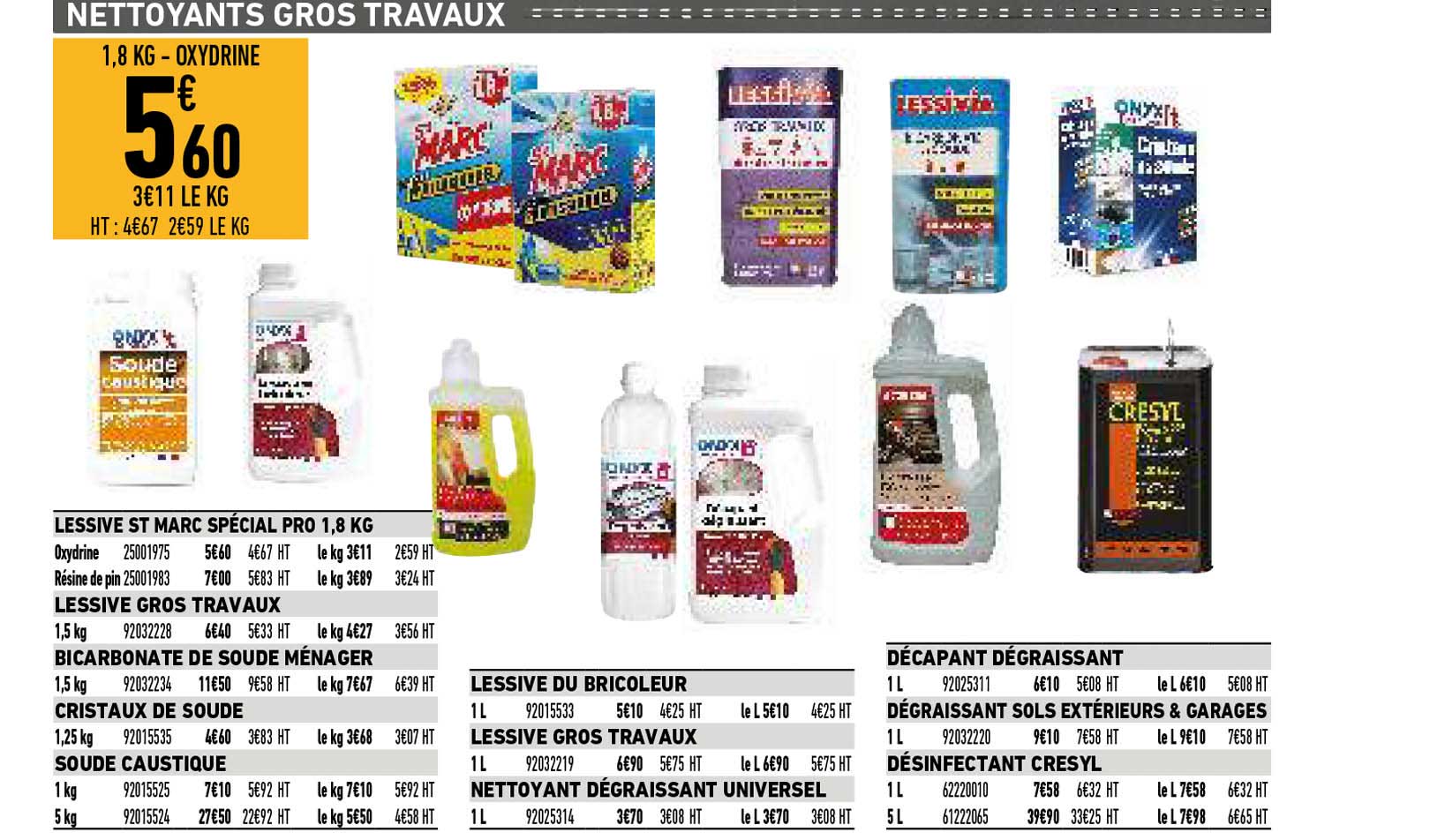 nettoyants gros travaux
