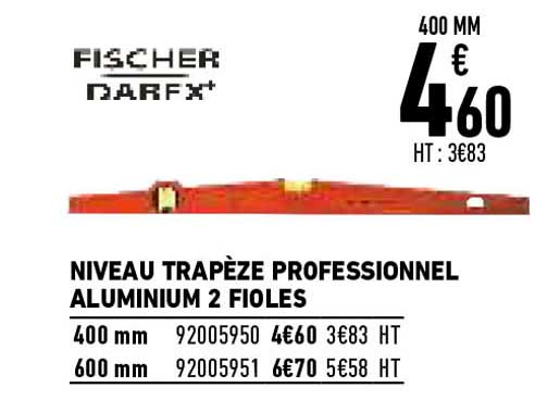 niveau trapèze professionnel aluminium 2 fioles