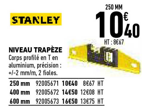 niveau trapèze stanley