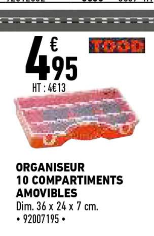 organiseur 10 compartiments amovibles