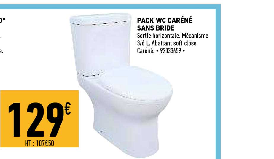 pack wc caréné sans bride