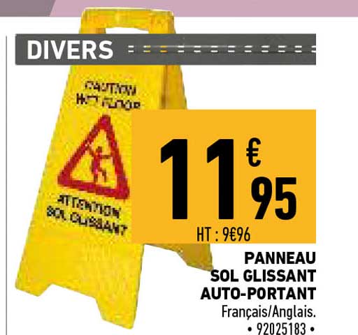 panneau sol glissant auto-portant