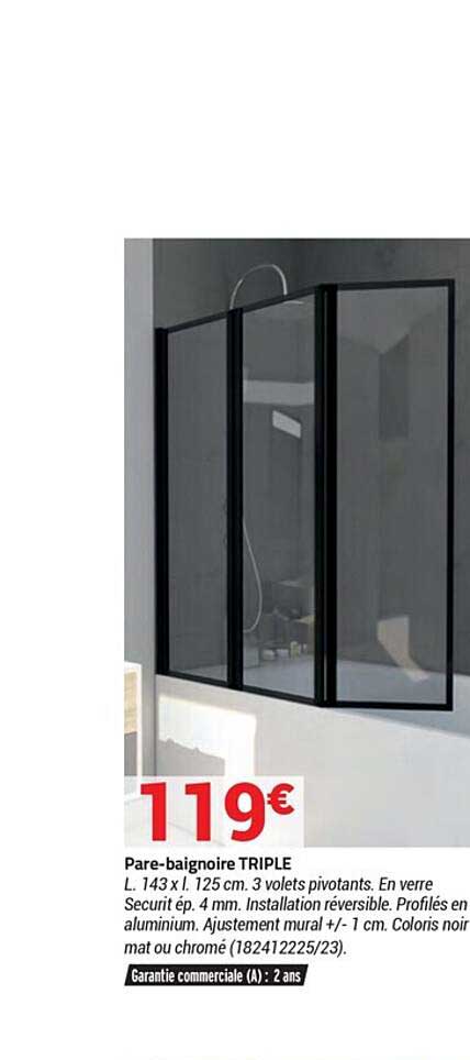 pare-baignoire triple