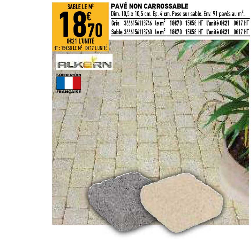 pavé non carrossable