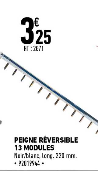 peigne réversible 13 modules