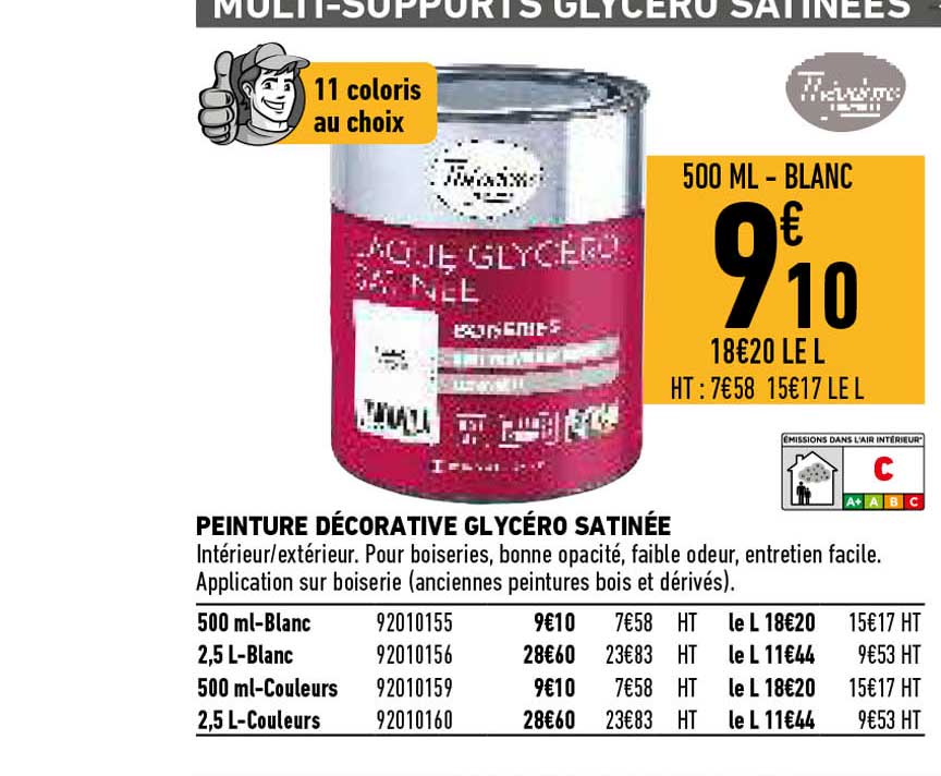peinture décorative glycéro satinée