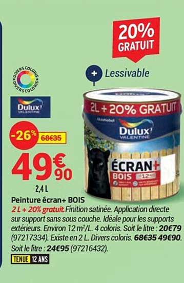 Peinture écran + Bois Dulux