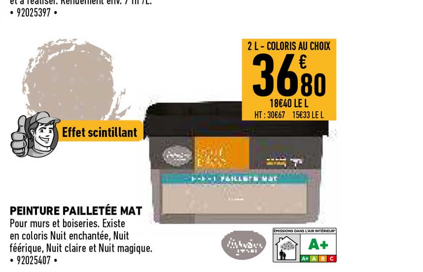 peinture pailletée mat
