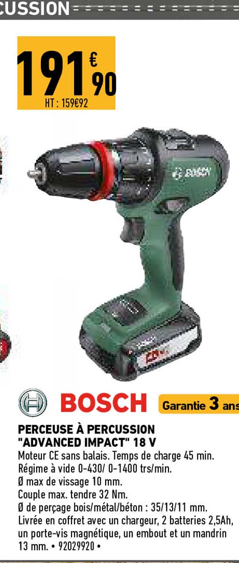 perceuse à percussion "advanced impact" 18 v bosch