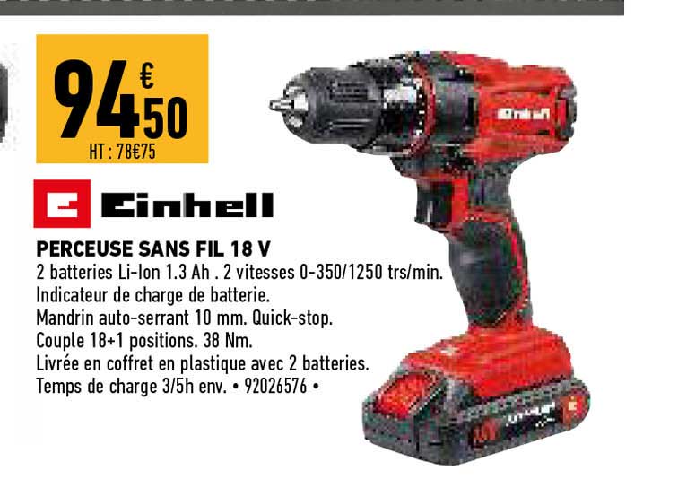 Perceuse Sans Fil 18 V Einhell