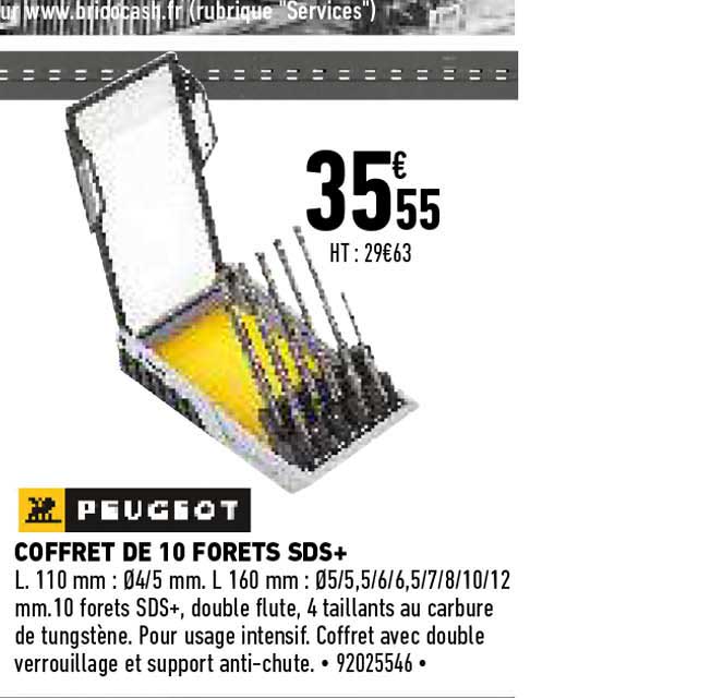 peugeot coffret de 10 forets sds+