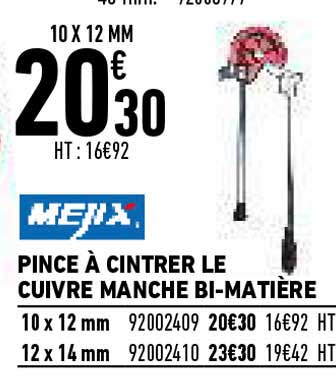 pince à cintrer le cuivre manche bi-matière