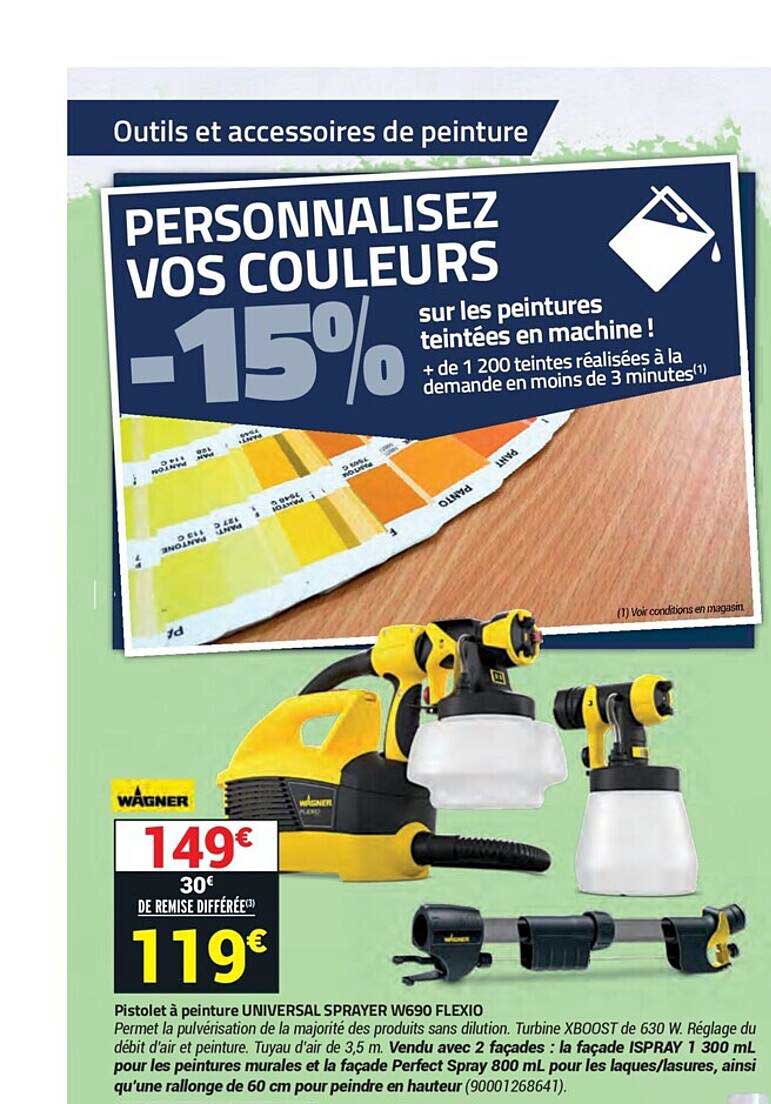 pistolet à peinture univesal sprayer w690 flexio wagner
