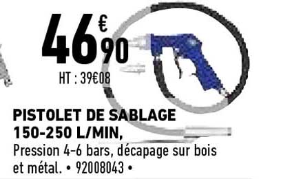 pistolet de sablage 150-250 l-min