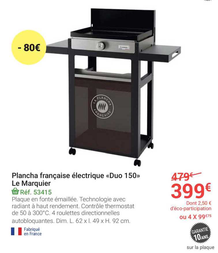 plancha francaise eletrique duo 150 le marquier