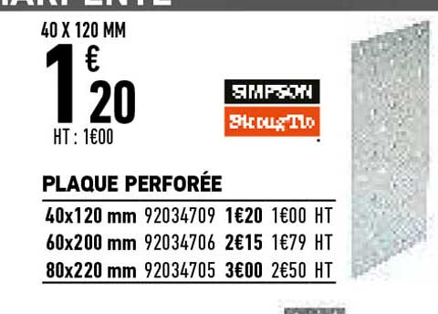 plaque perforée simpson