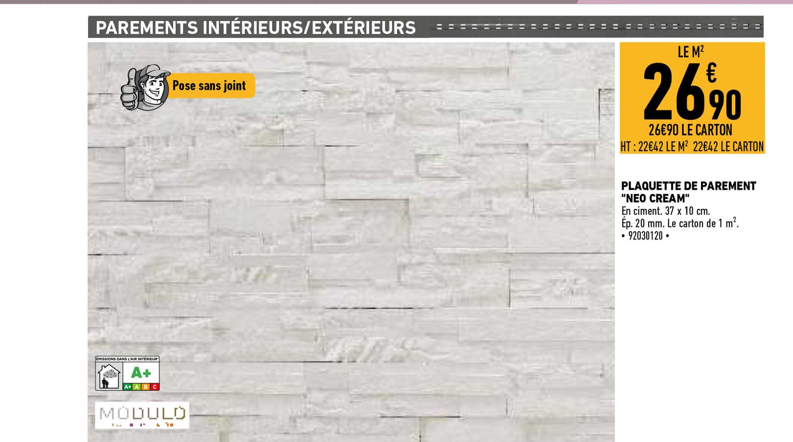 plaquette de parement "neo cream"