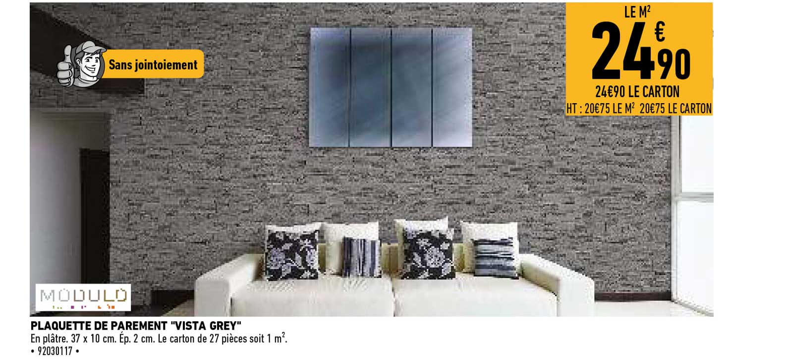 plaquette de parement "vista grey"