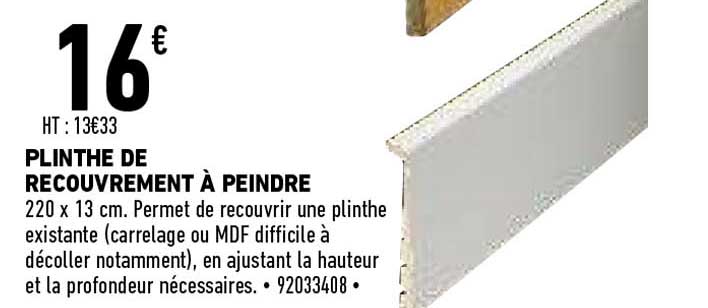 plinthe de recouvrement à peindre