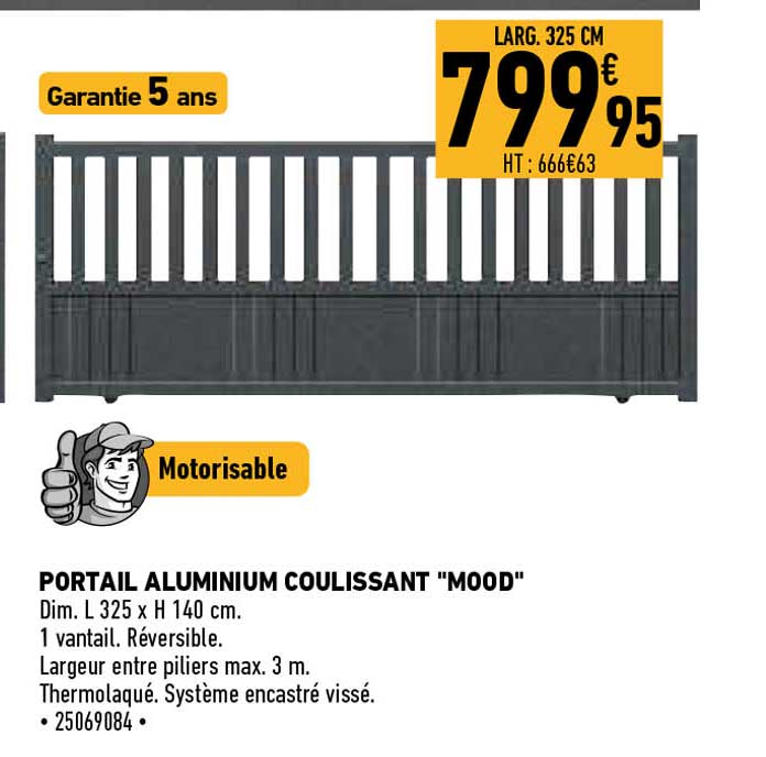 portail aluminium coulissant "mood"