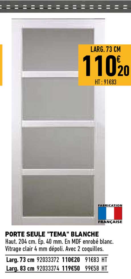 porte seule "tema" blanche