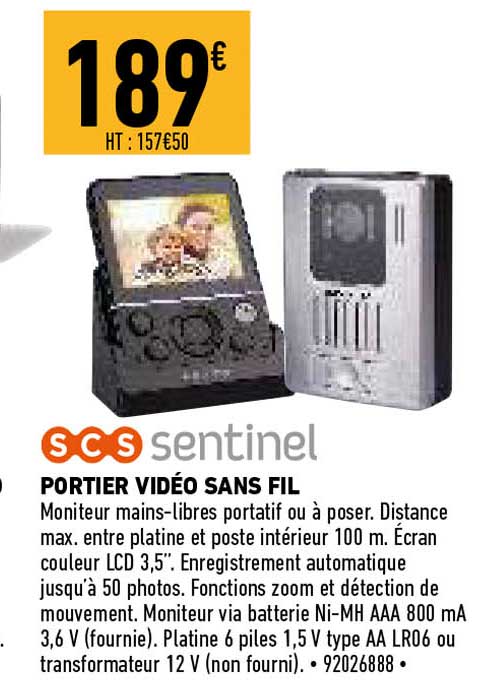 portier vidéo sans fil scs sentinel