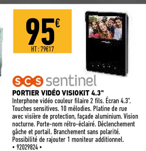 portier vidéo visiokit 4.3" scs sentinel