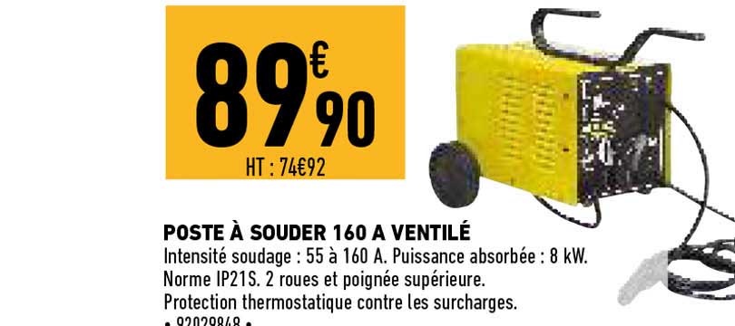 poste à souder 160 a ventilé