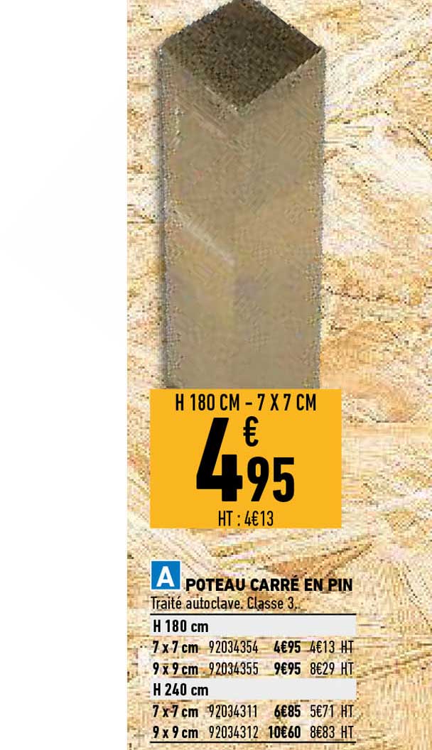 Poteau Carré En Pin