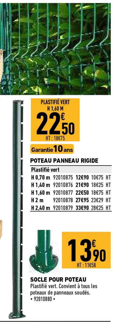 Poteau Panneau Rigide, Socle Pour Poteau