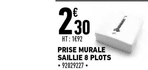 prise murale saillie 8 plots