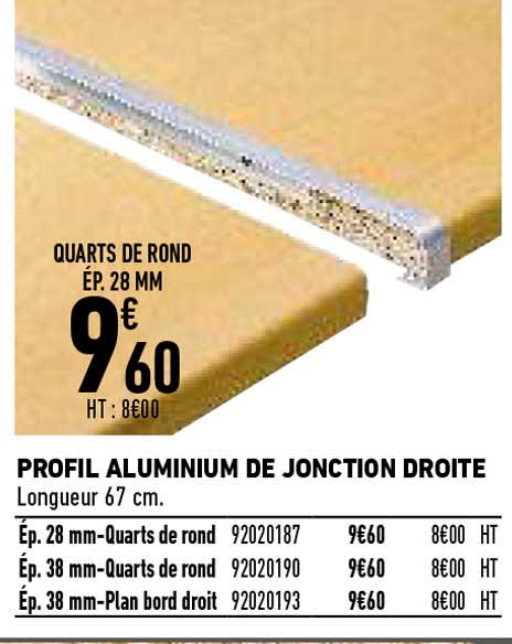 profil aluminium de jonction droite