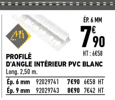 Profilé D'angle Intérieur Pvc Blanc