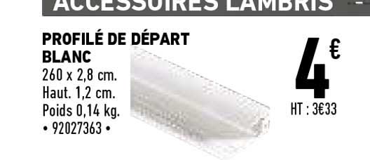 profilé de départ blanc