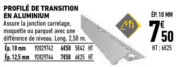 profile de transition en aluminium