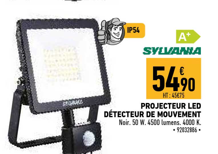 projecteur led détecteur de mouvement sylvania