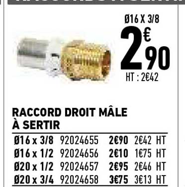 Raccord Droit Mâle à Sertir