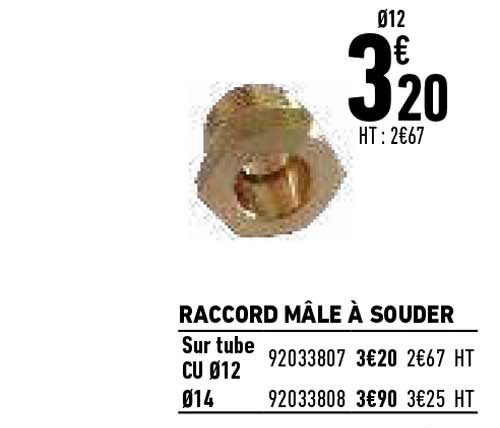 raccord mâle à souder