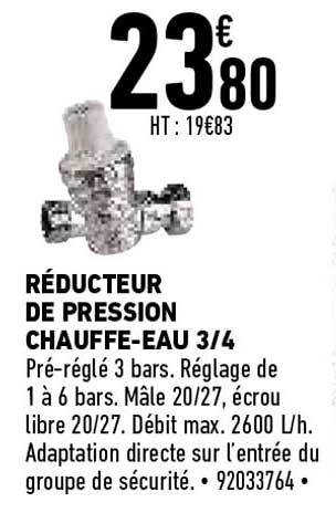réducteur de pression chauffe-eau 3-4