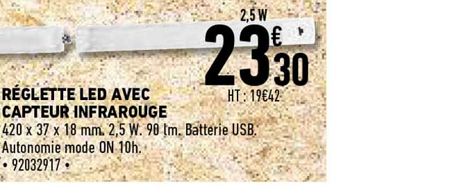 réglette led avec capteur infrarouge