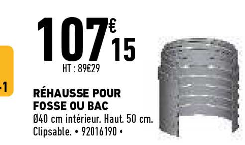 réhausse pour fosse ou bac