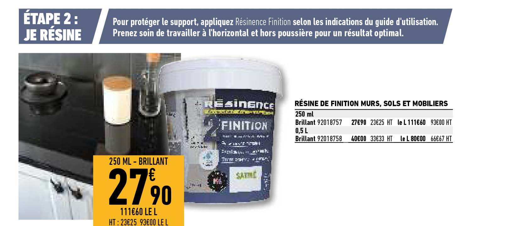 résine de finition murs, sols et mobiliers