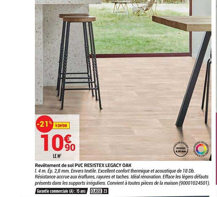 revêtement de sol pvc resistex legacy oak