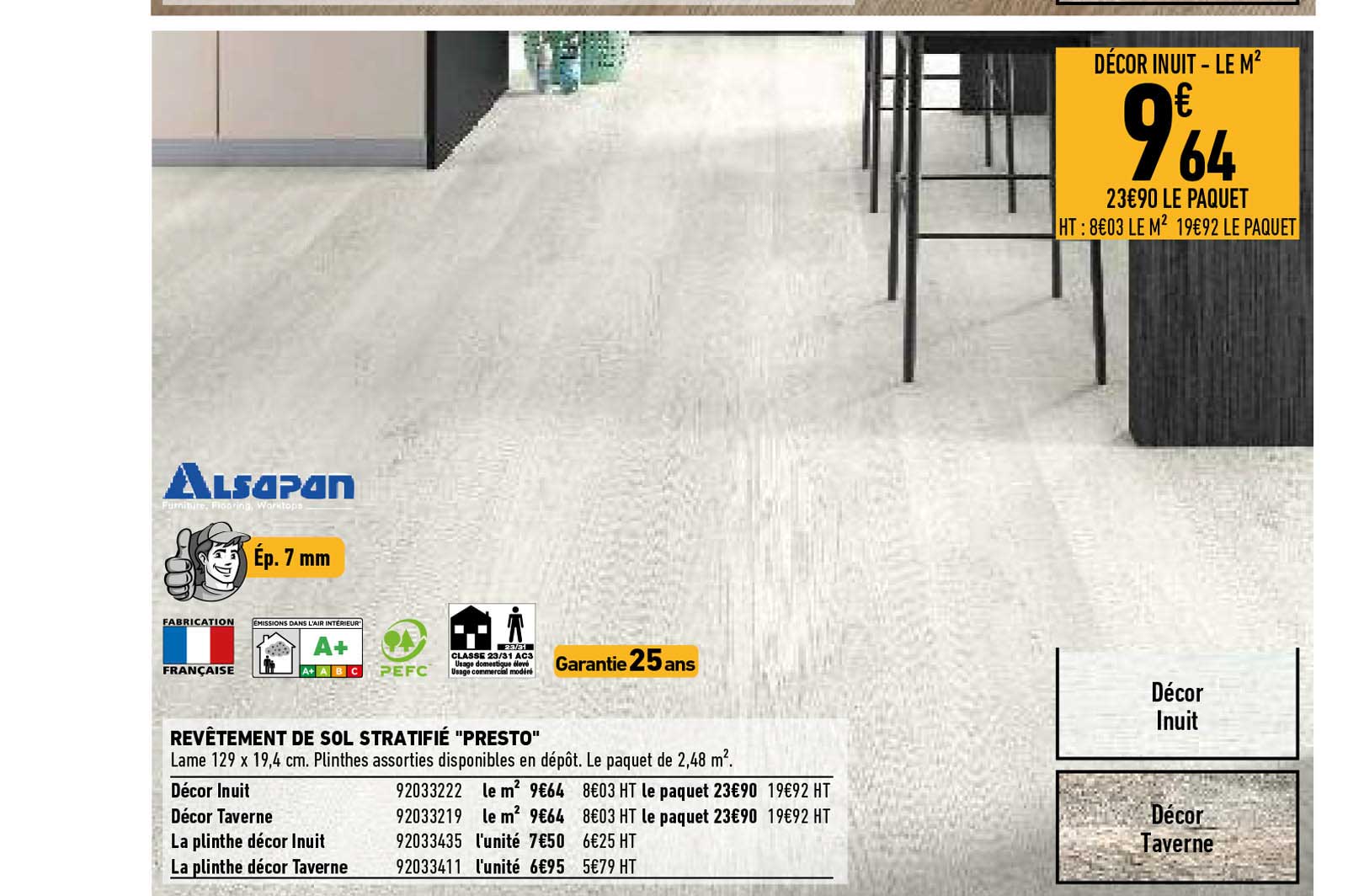 revêtement de sol stratifié "presto" alsapan