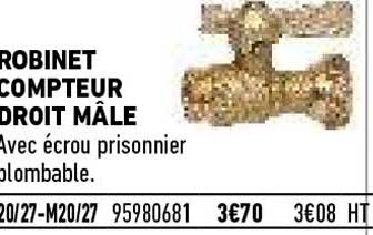 robinet compteur droit mâle