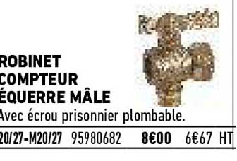 robinet compteur équerre mâle