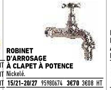 robinet d'arrosage à clapet à potence