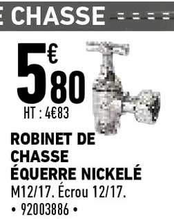 robinet de chasse équerre nickelé