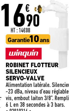 Robinet Flotteur Silencieux Servo-valve Wirquin
