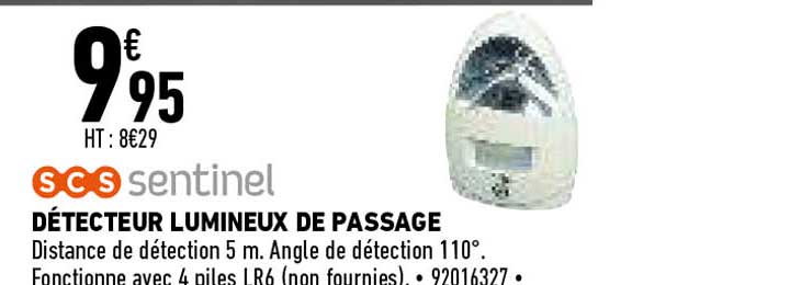 scs sentinel détecteur lumineux de passage